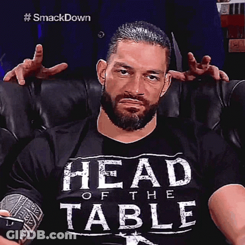 Roman Reigns Wearing Head Of The Table T-Shirt GIF