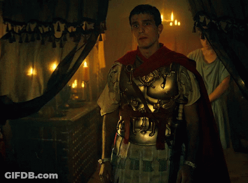 Roman Soldier In Dark Room GIF