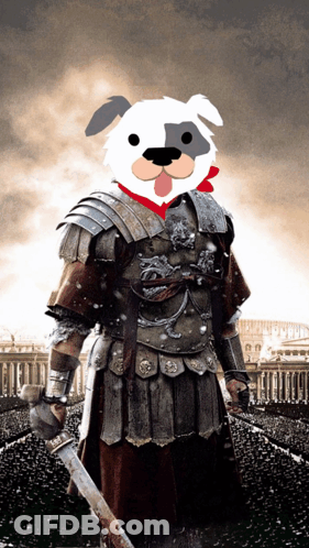 Roman Soldier With Dog Head GIF