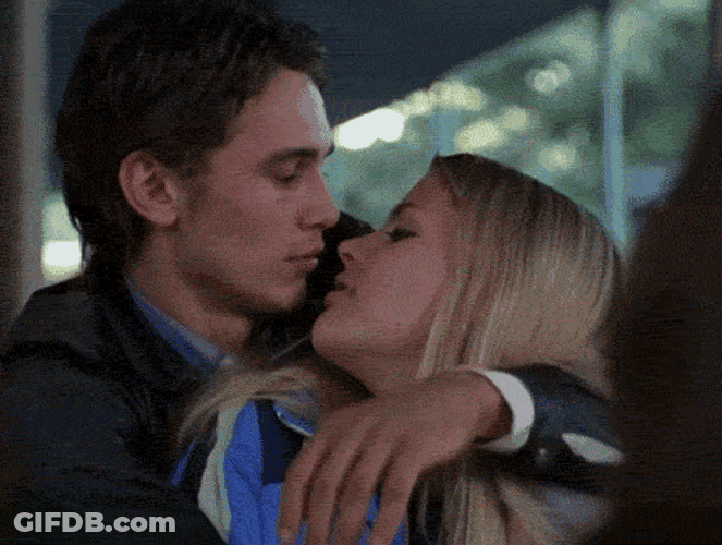 Romance Couple Eating Nose GIF
