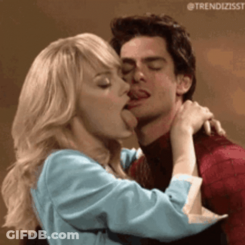 Romance Couple Sticking Tongue GIF