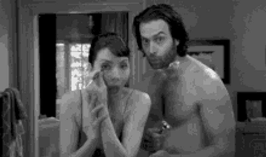 Romance Guy Being Quirky With Woman GIF