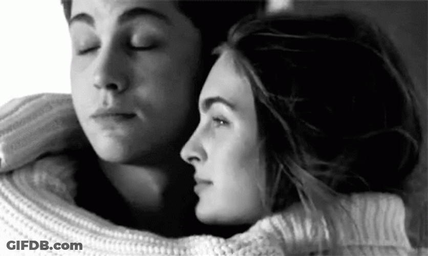 Romantic Couple Cheek Kiss Logan Lerman GIF