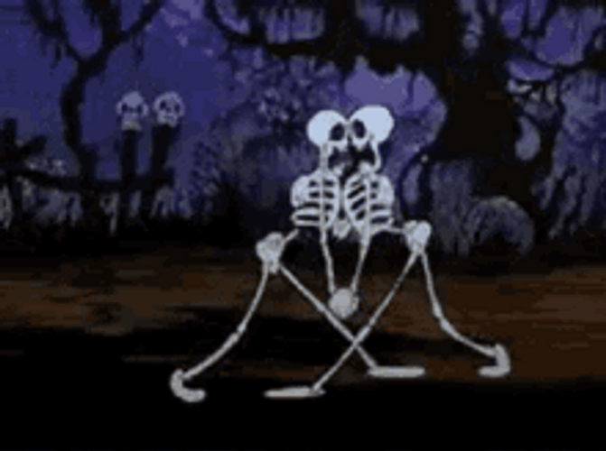 Romantic Couple Dancing Skeleton GIF