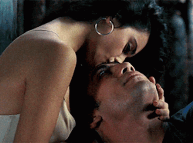 Romantic Couple Forehead Kiss Caress GIF