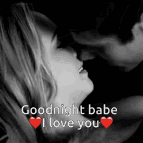 Romantic Couple Kissing Good Night Babe GIF