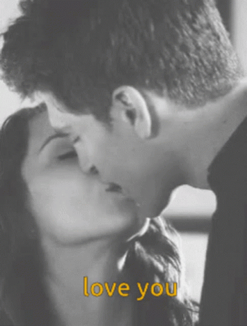 Romantic Couple Smooch GIF