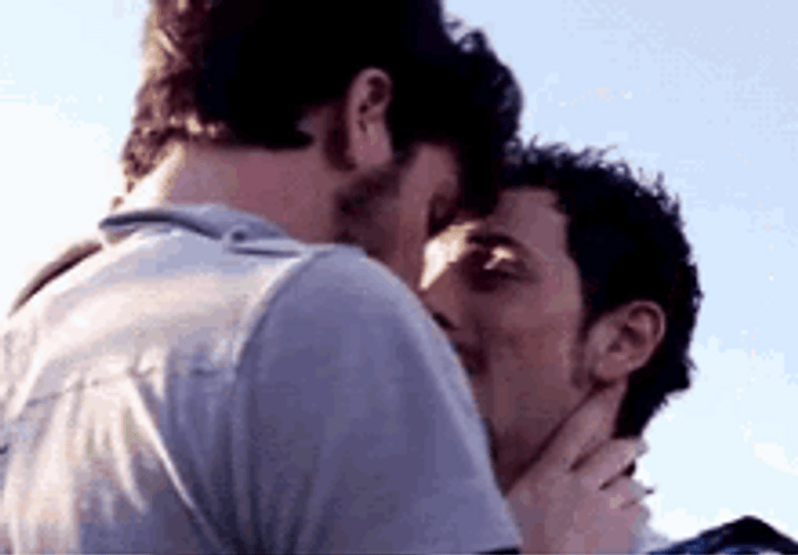 Romantic Gay Love Couple Nose To Nose GIF