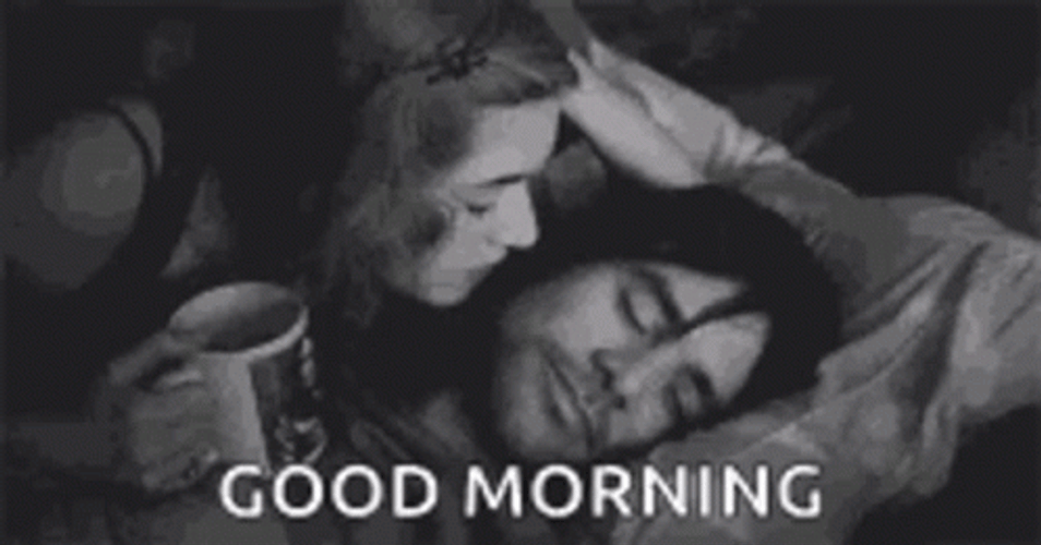 Romantic Good Morning Sweet Couple Coffee Bed GIF