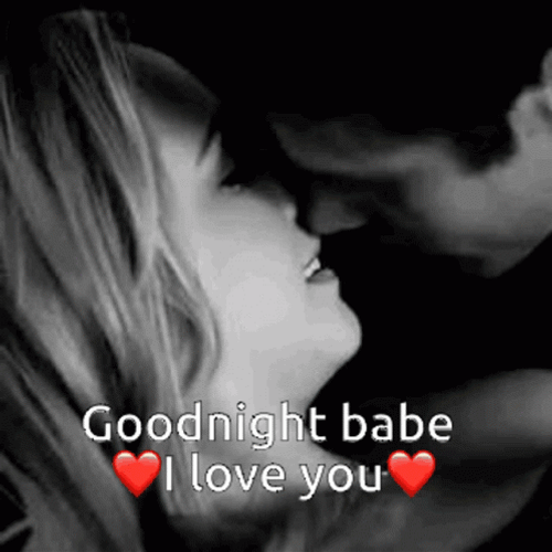 Romantic Good Night French Kissing Couple GIF