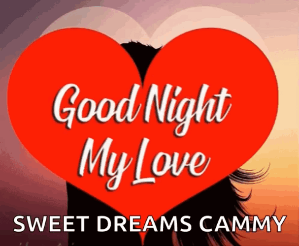 Romantic Good Night My Love Couple Silhouette Kissing GIF