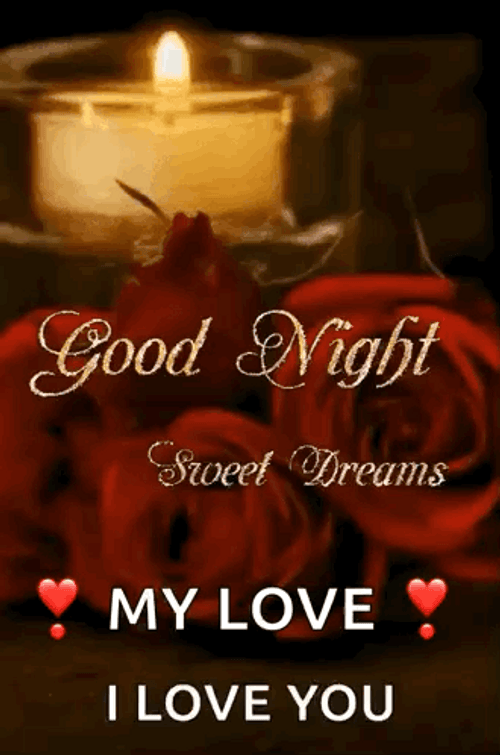 Romantic Good Night My Love Lighted Candle GIF