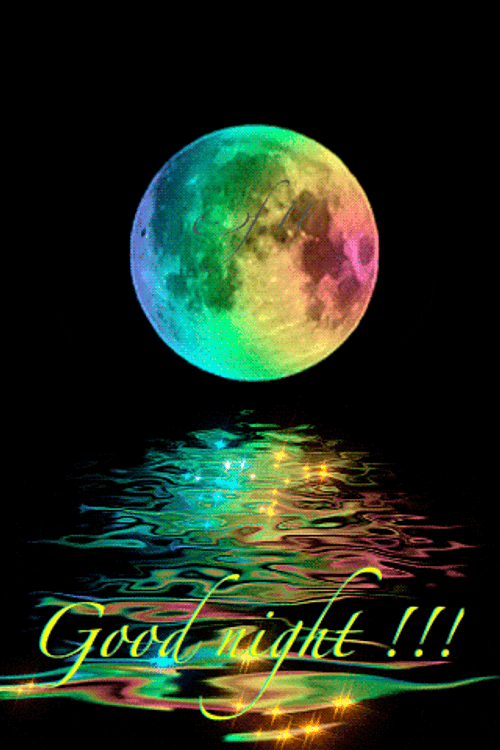 Romantic Good Night My Love Rainbow Moon GIF