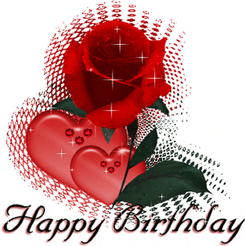 Romantic Happy Birthday Flowers GIF