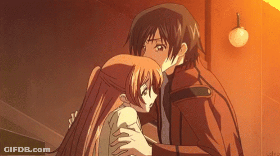 Romantic Hug Anime Code Geass Lelouch Shirley GIF