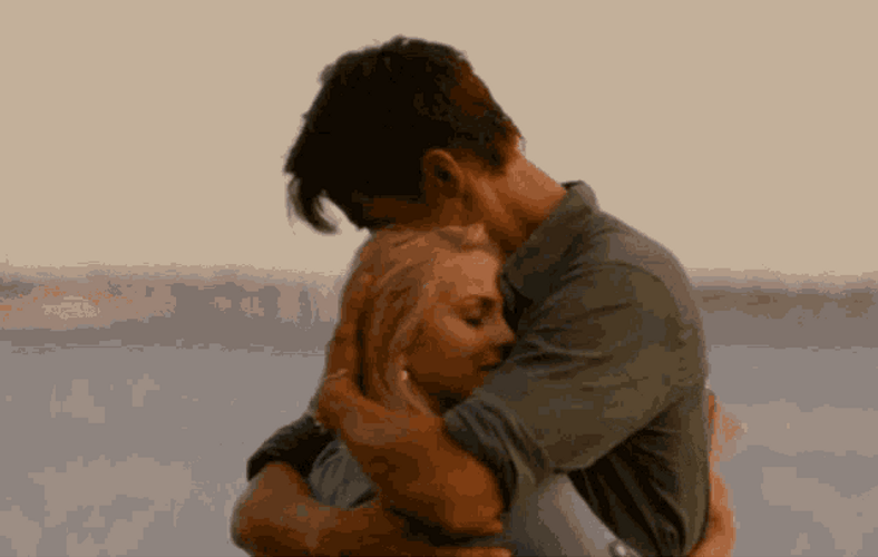 Romantic Hug Sweet Couple Beach GIF