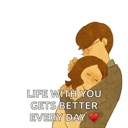 Romantic I Love You Hugging Animation GIF
