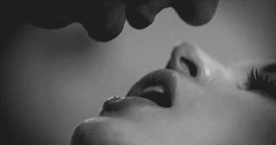 Romantic Kiss Black And White GIF