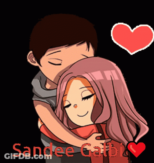 Romantic Love Hug Emoji GIF