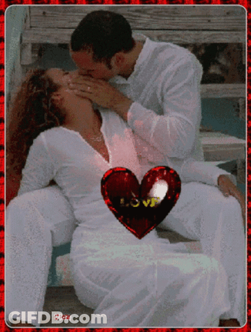 Romantic Love Of Sitting Couple GIF