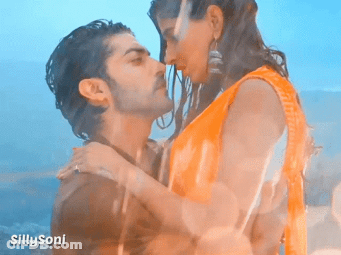 Romantic Love While Raining GIF