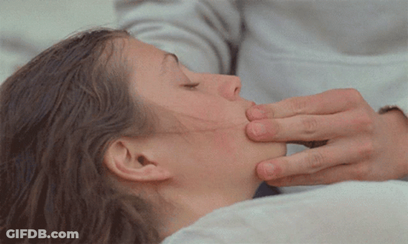 Romantic Sweet Couple Slowly Caressing Chin GIF