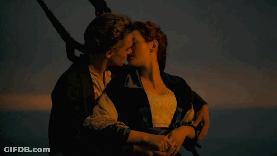 Romantic Titanic Movie Kiss GIF
