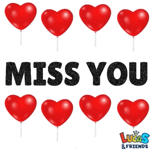 Romantically Miss You Heart Emojis GIF