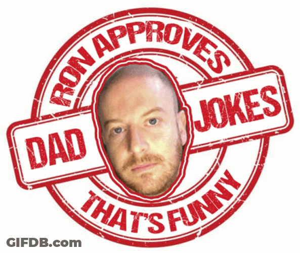Ron Approves Dad Joke Logo Art GIF