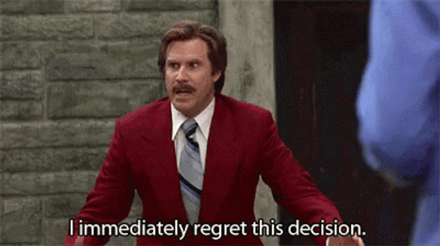 Ron Burgundy Regret Anchorman Meme GIF