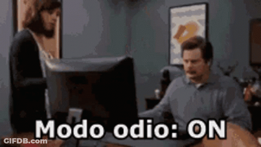 Ron Swanson Computer Modo Odio On GIF