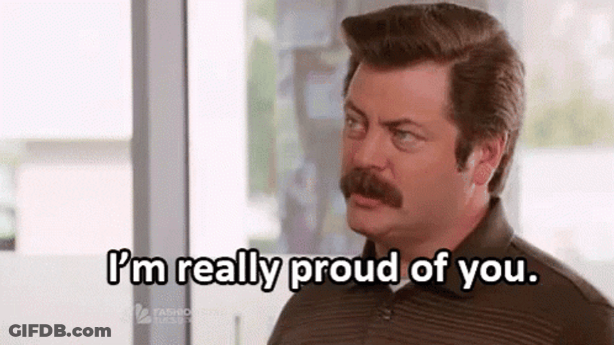 Ron Wanson Proud Father GIF
