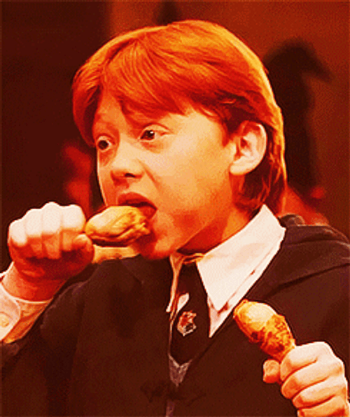 Ron Weasley Eating Fried Chicken GIF
