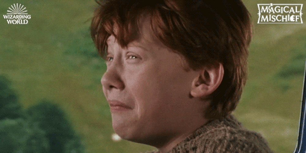 Ron Weasley Scared Smile GIF