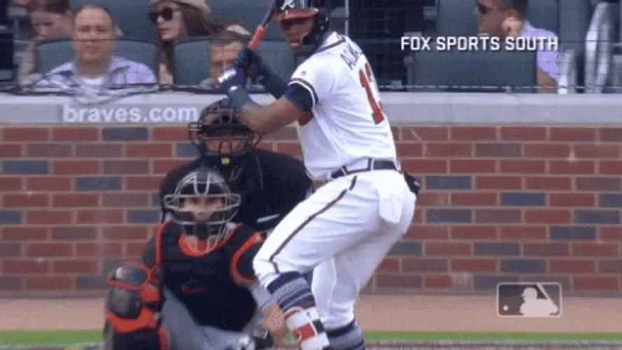 Ronald Acuna Jr Hitting Home Run GIF