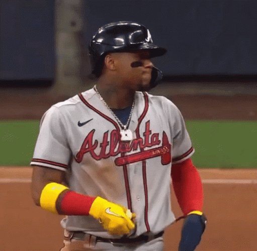 Ronald Acuna Jr Making Secret Hand Signals GIF