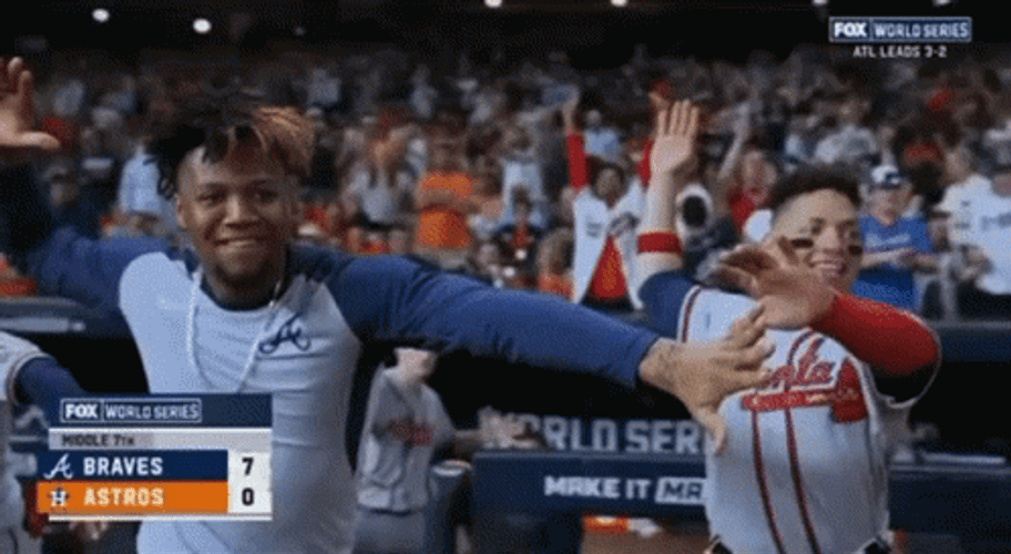 Ronald Acuna Jr William Contreras Celebrating GIF