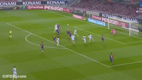 Ronald Araujo Scores A Goal During A Soccer Match GIF
