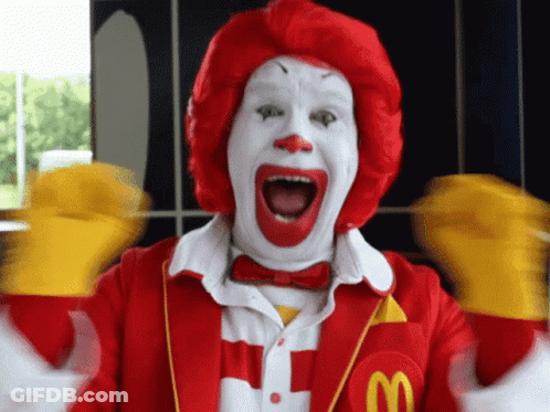 Ronald McDonald With Mouth Open GIF