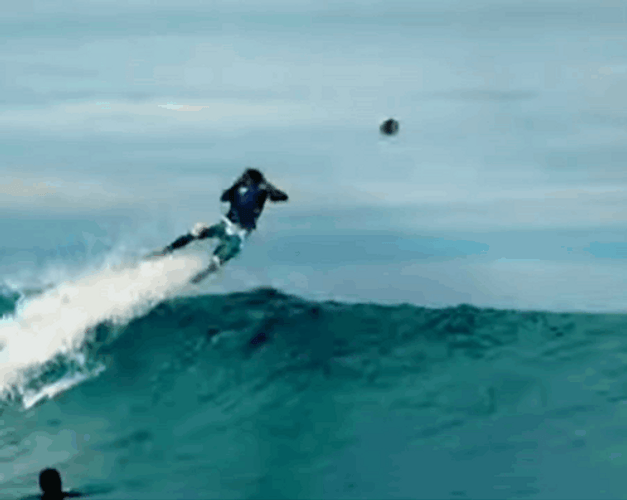 Ronaldinho Playing Football At The Beach GIF