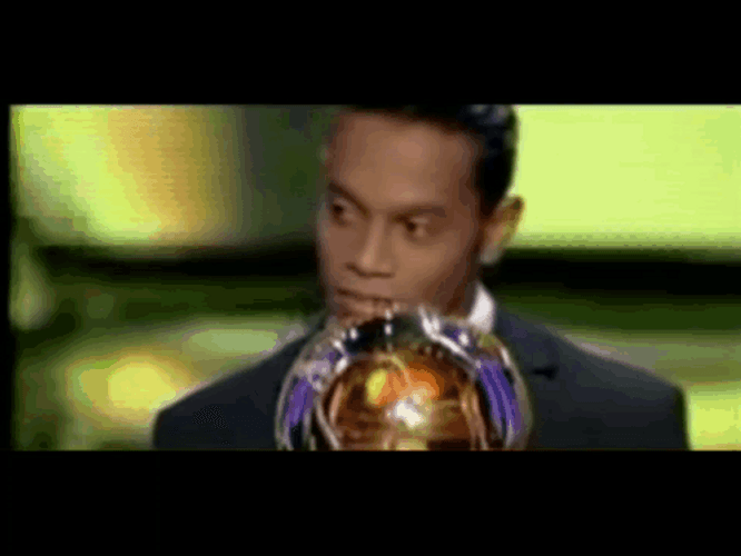 Ronaldinho Receive An Award GIF