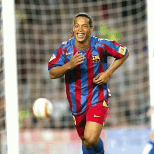 Ronaldinho Running With Smiling Face GIF
