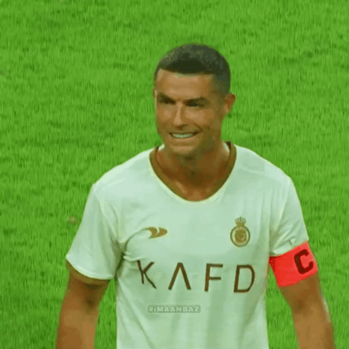 Ronaldo Al Nassr Points Behind Smiling GIF