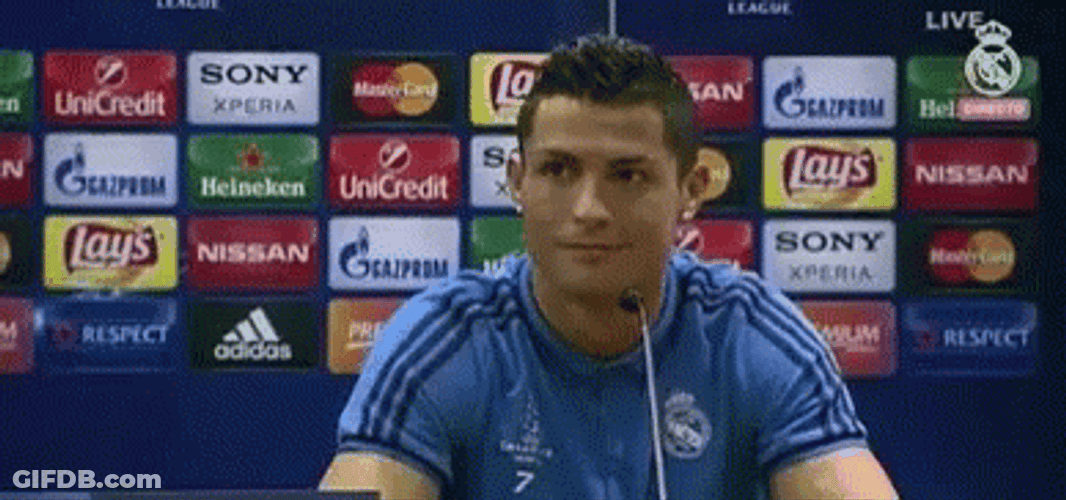 Ronaldo Al Nassr Silent And Smiling GIF