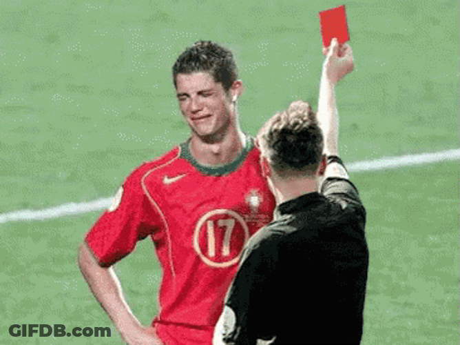 Ronaldo Crying At Red Card GIF