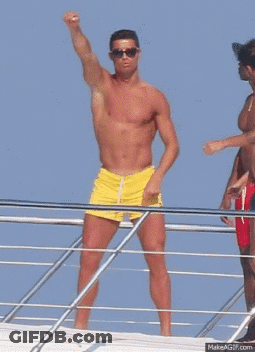 Ronaldo Dancing On Yacht GIF
