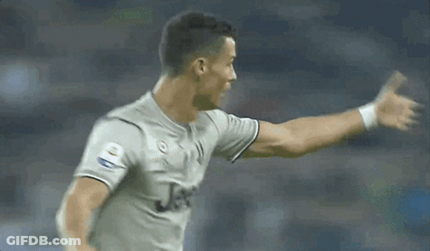 Ronaldo Free Kick Happy Run GIF