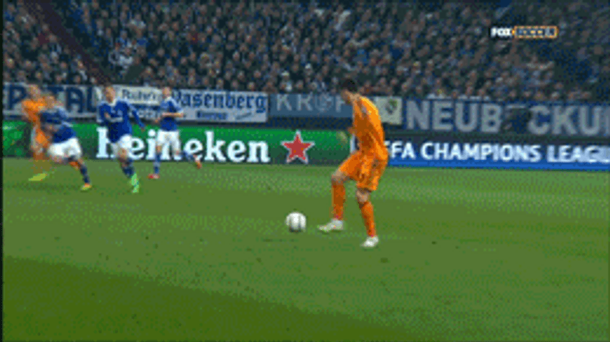 Ronaldo Free Kick In Orange Uniform GIF