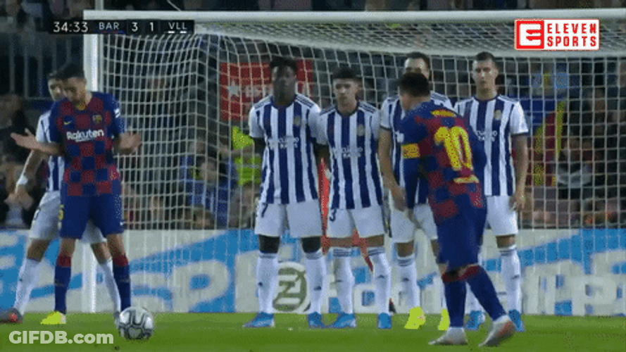 Ronaldo Free Kick Player Fall GIF