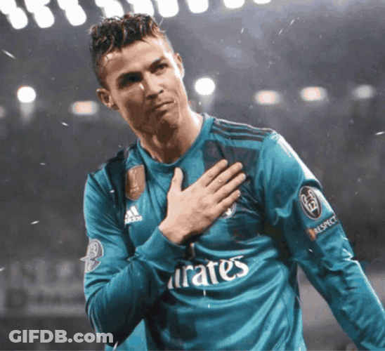 Ronaldo Holding Heart Particles Flying Edit GIF